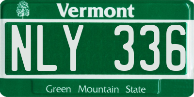 VT license plate NLY336
