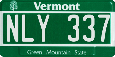 VT license plate NLY337