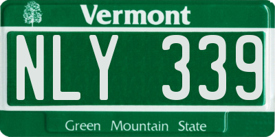 VT license plate NLY339