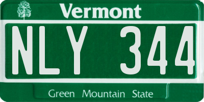 VT license plate NLY344