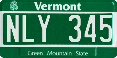 VT license plate NLY345