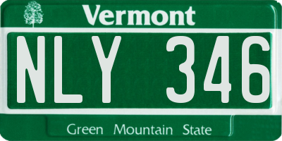 VT license plate NLY346