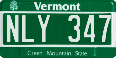 VT license plate NLY347