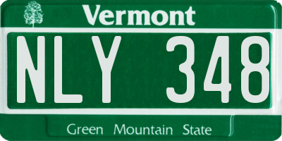 VT license plate NLY348