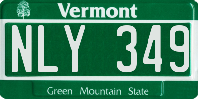VT license plate NLY349