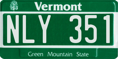 VT license plate NLY351