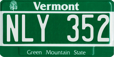 VT license plate NLY352