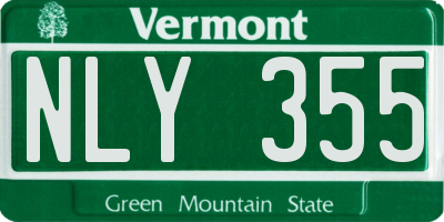 VT license plate NLY355