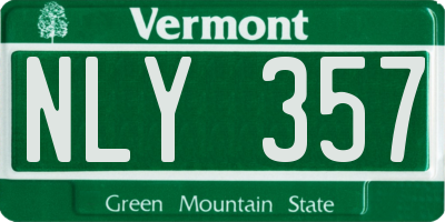 VT license plate NLY357