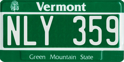 VT license plate NLY359