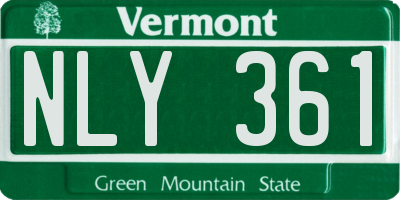 VT license plate NLY361