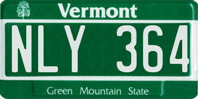 VT license plate NLY364