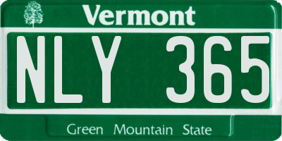 VT license plate NLY365