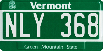 VT license plate NLY368