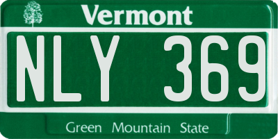 VT license plate NLY369