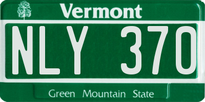 VT license plate NLY370