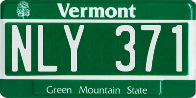 VT license plate NLY371