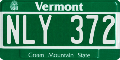 VT license plate NLY372