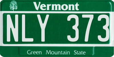 VT license plate NLY373