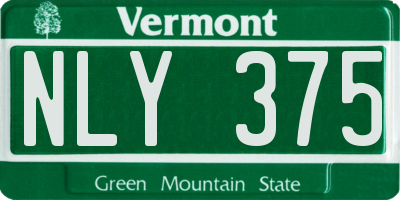 VT license plate NLY375
