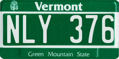 VT license plate NLY376