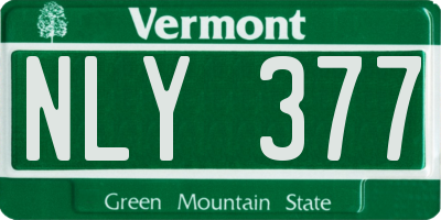 VT license plate NLY377