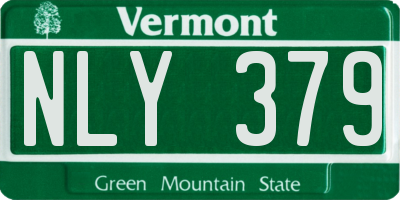 VT license plate NLY379
