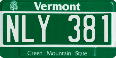 VT license plate NLY381