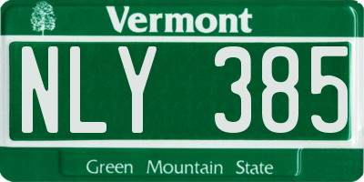 VT license plate NLY385