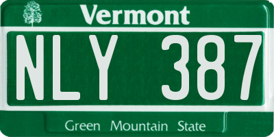 VT license plate NLY387