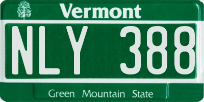 VT license plate NLY388
