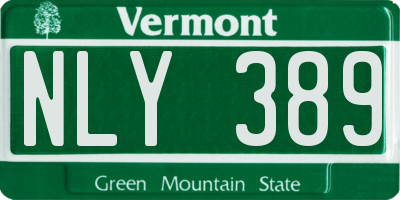 VT license plate NLY389