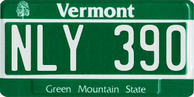 VT license plate NLY390