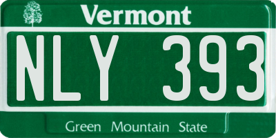 VT license plate NLY393