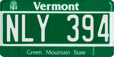 VT license plate NLY394