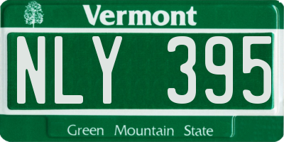VT license plate NLY395