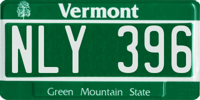 VT license plate NLY396
