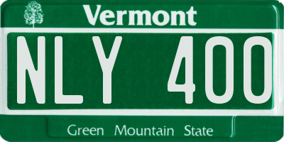 VT license plate NLY400