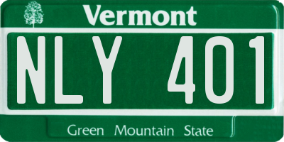 VT license plate NLY401