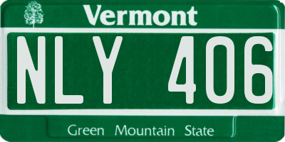 VT license plate NLY406