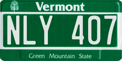 VT license plate NLY407