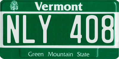 VT license plate NLY408