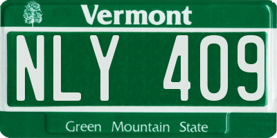 VT license plate NLY409