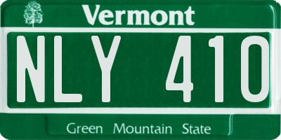 VT license plate NLY410