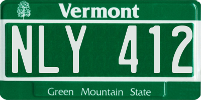 VT license plate NLY412