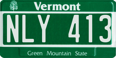 VT license plate NLY413