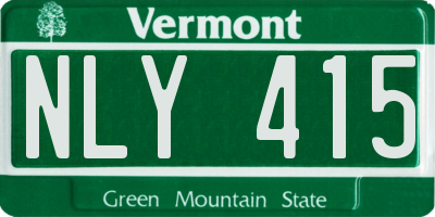 VT license plate NLY415