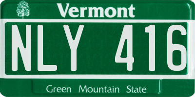 VT license plate NLY416