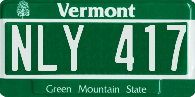 VT license plate NLY417