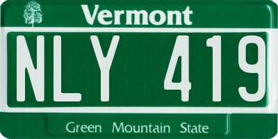 VT license plate NLY419